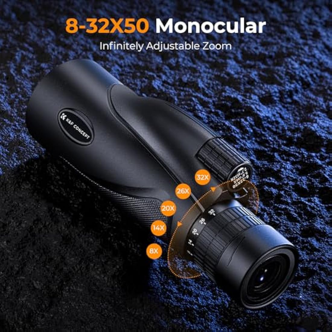 K&F Concept 8-32X50 Zoom Monocular | HD BAK4 Prism Waterproof Optics
