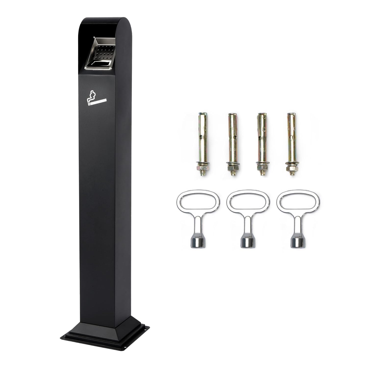 Nisorpa 1.2M Stainless Steel Vertical Trash Bin - Odor-Proof Outdoor Can