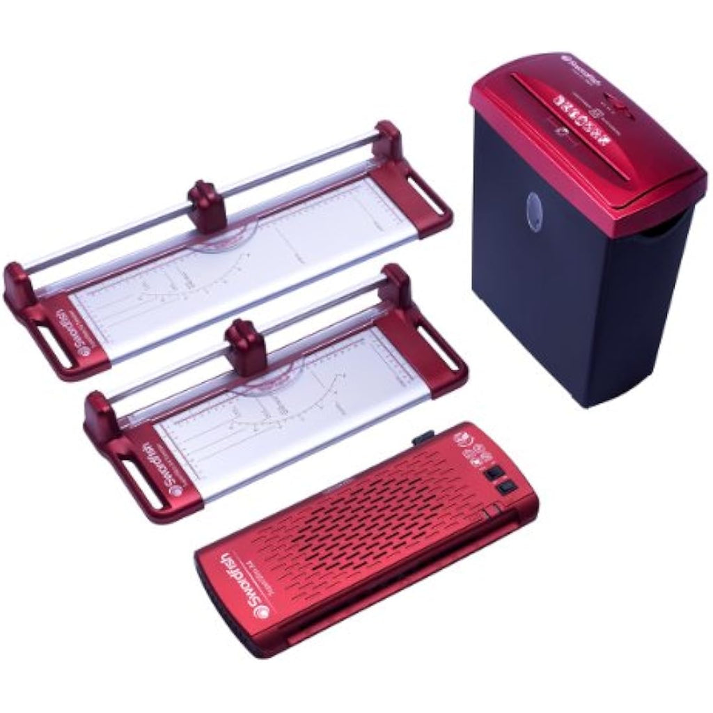Swordfish Super Slim A4 Paper Laminator - 4 Roller Jam-Free - Red
