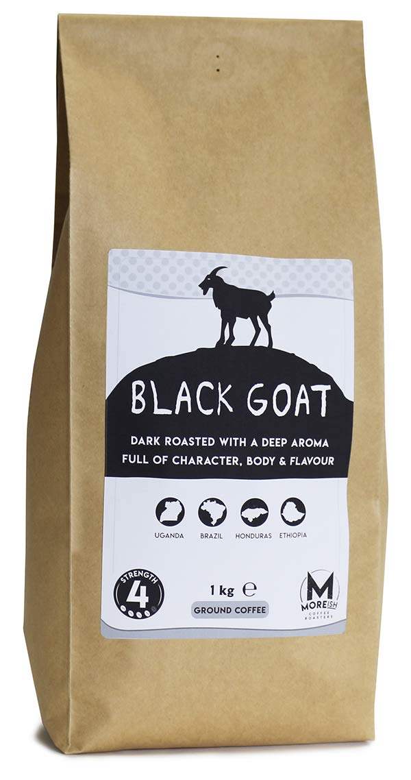 Moreish Black Goat Dark Roast Ground Coffee | Filter & Cafetiere | 1kg