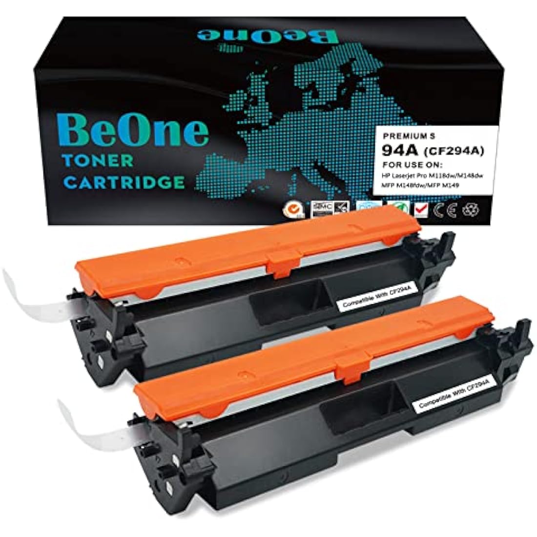 BeOne 94A CF294A Toner Cartridges for HP LaserJet Pro M118dw M148dw (2-Pack)