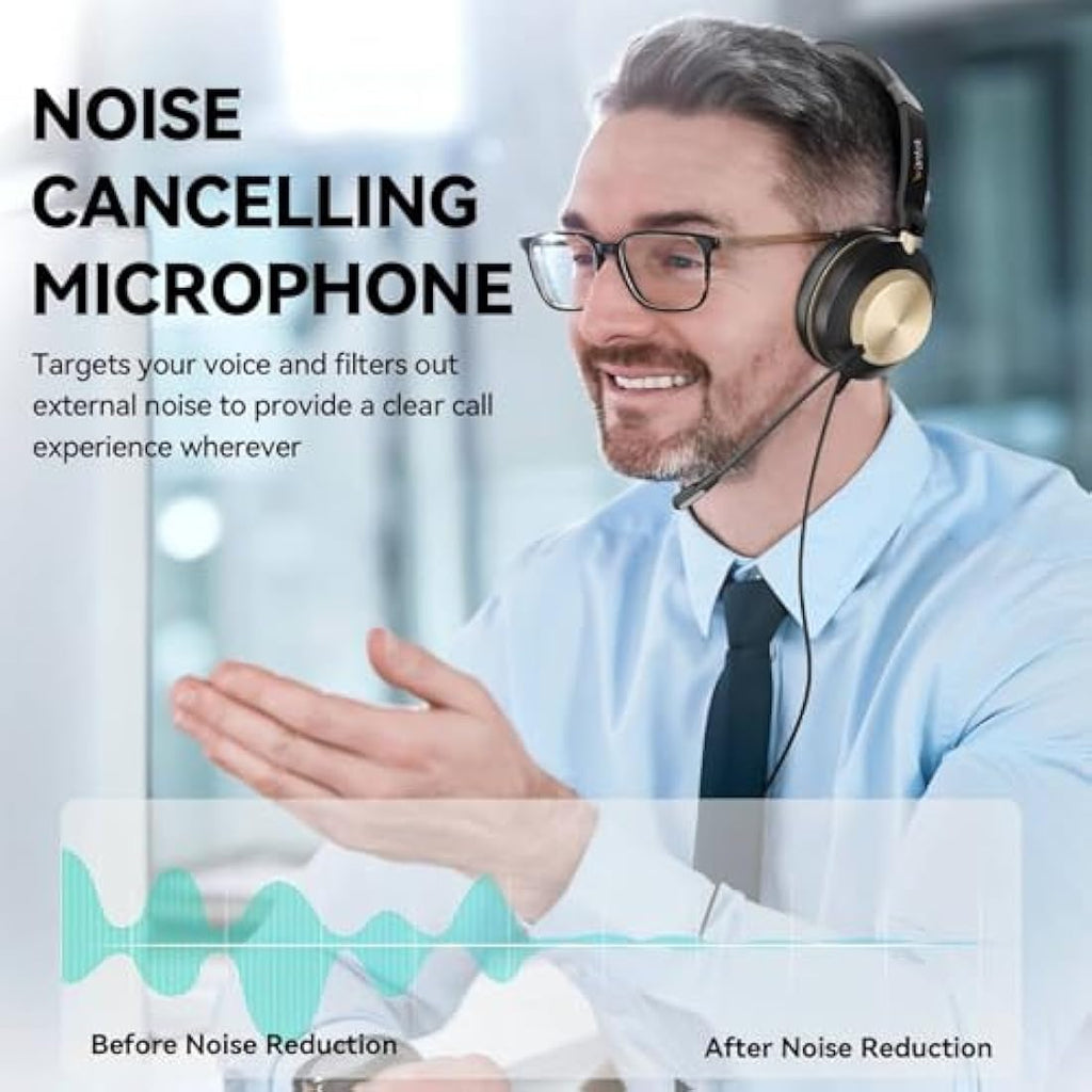Wantek 3-in-1 USB Headset with Noise Cancelling Mic for PC & Laptop