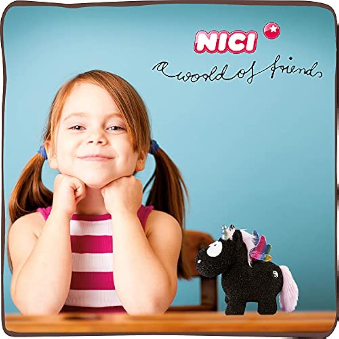 NICI Unicorn Rainbow Yin 22cm Soft Toy – Black Plush Stuffed Animal