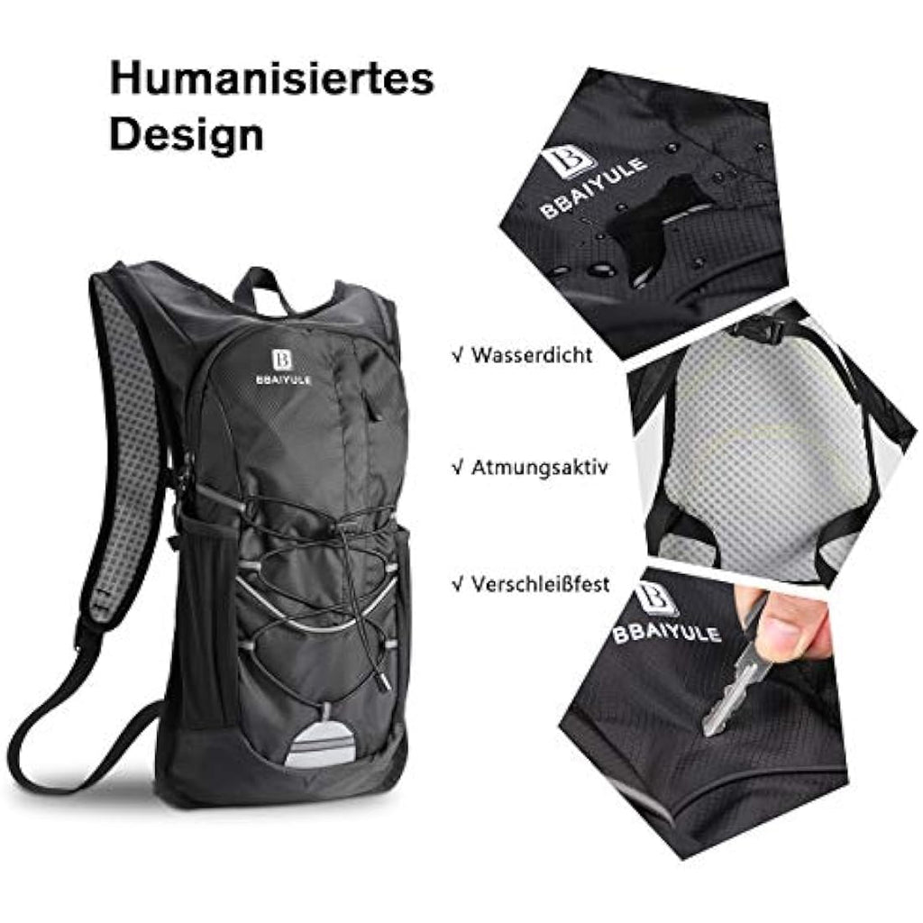 BBAIYULE Hydration Backpack with 2L BPA-Free Bladder | Lightweight Nylon