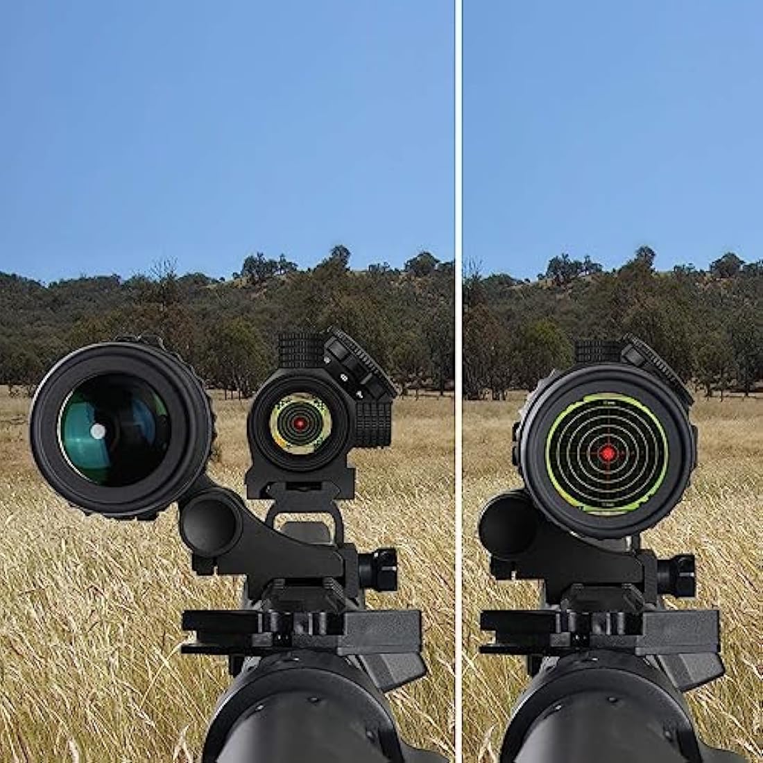 Feyachi M36 1.5X-5X Red Dot Sight Magnifier with Flip-to-Side Mount