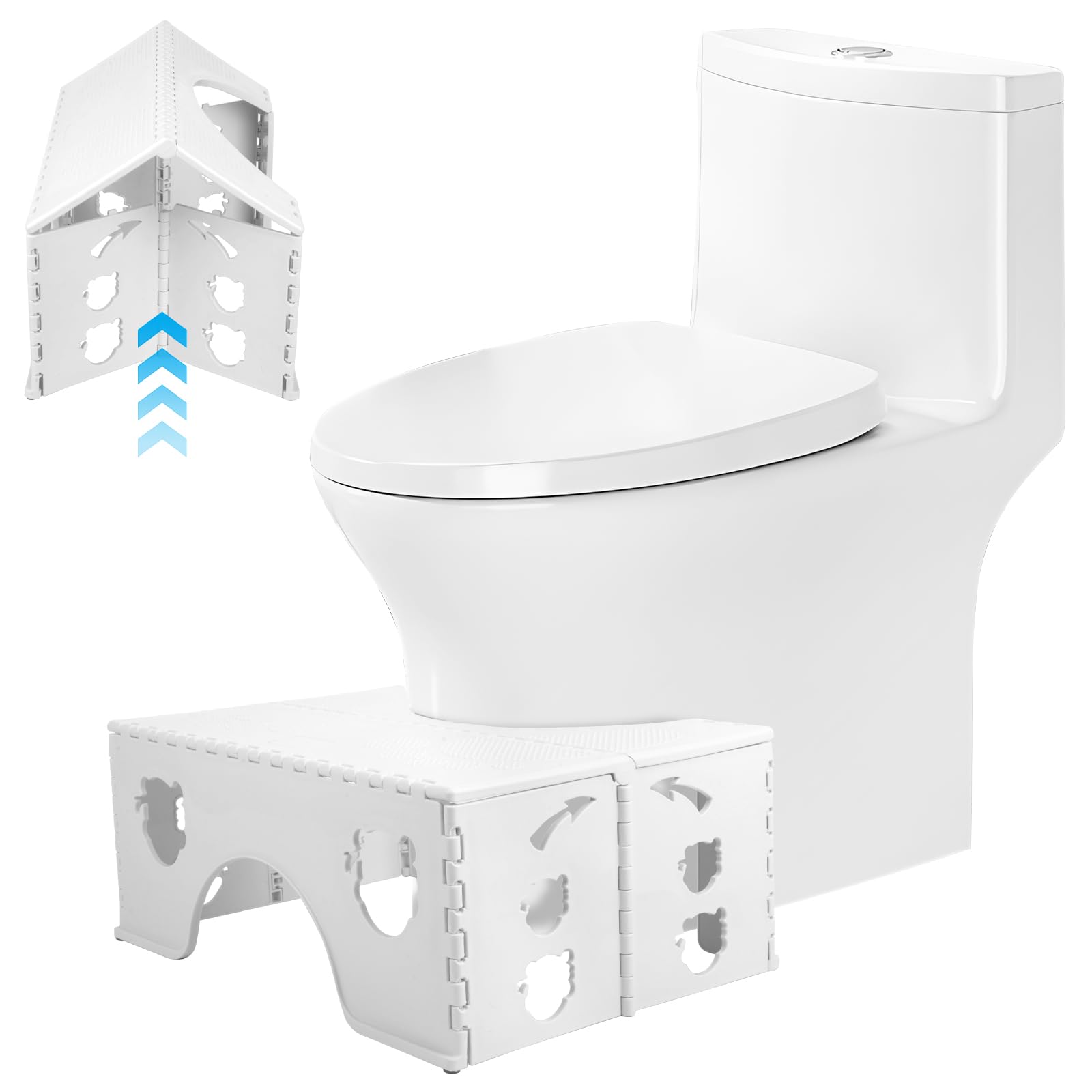 Polegas Foldable Toilet Stool | 7 Inch Non-Slip Squatting Step Stool