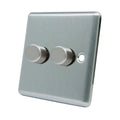 AET 2-Gang 2-Way Light Dimmer Switch | Satin Chrome 400W Classical