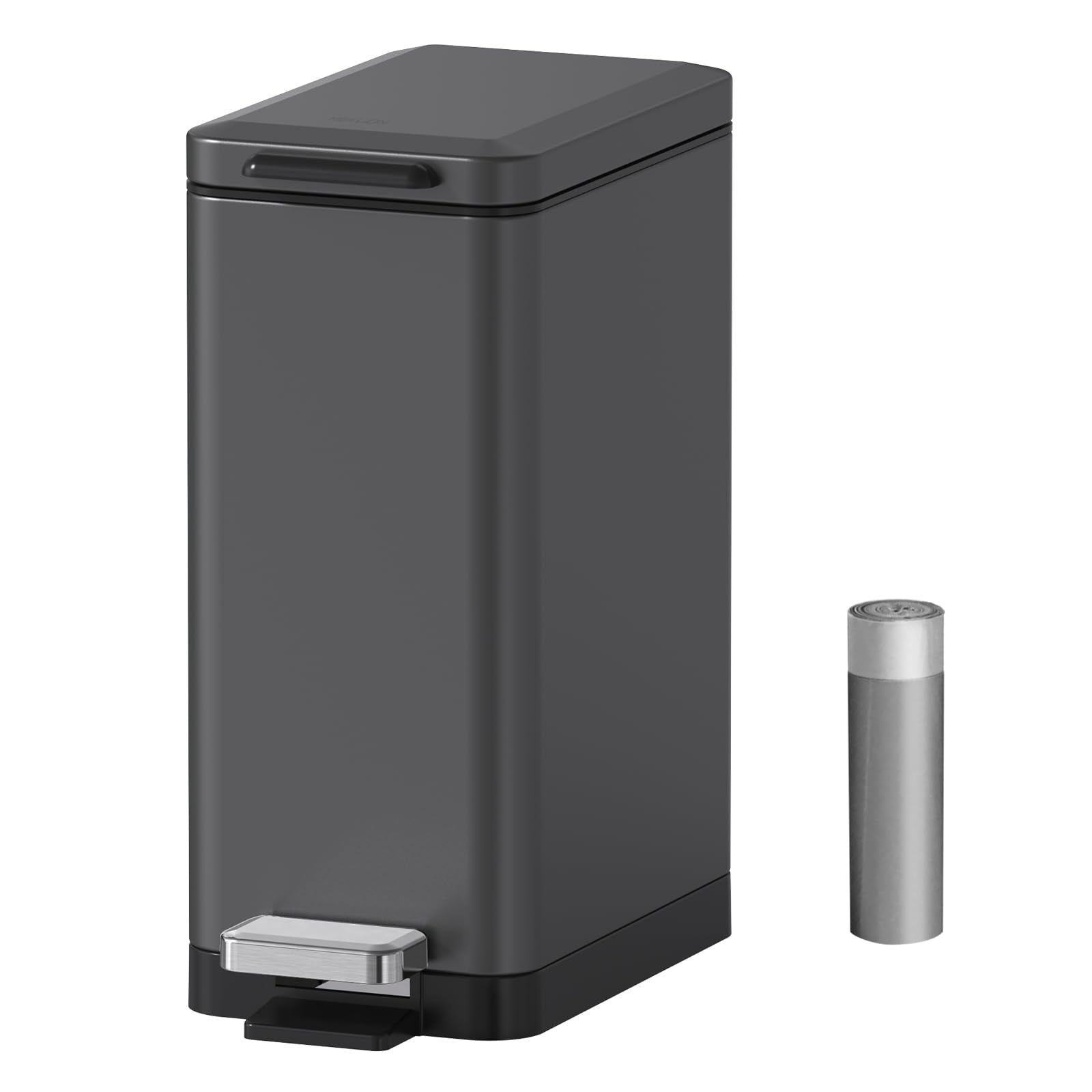 Mbillion 10L Slim Step Trash Can – Soft Close Stainless Steel Bin