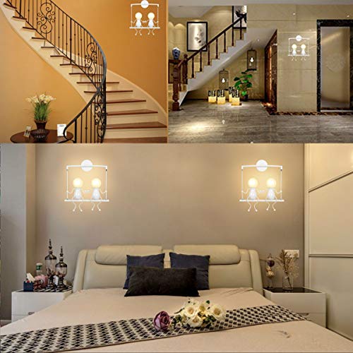 KAWELL Humanoid Creative Wall Light – Modern Iron E27 Sconce for Kids Room