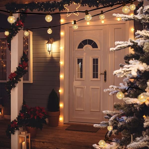 SUWIN 150FT G40 LED Festoon Lights Outdoor – IP45 Waterproof Garden String Lights