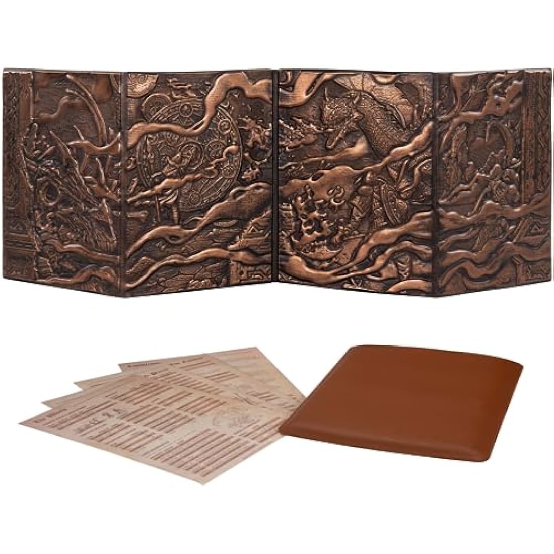 Jolof Store D&D DM Screen – 3D Faux Leather with Customizable Inserts