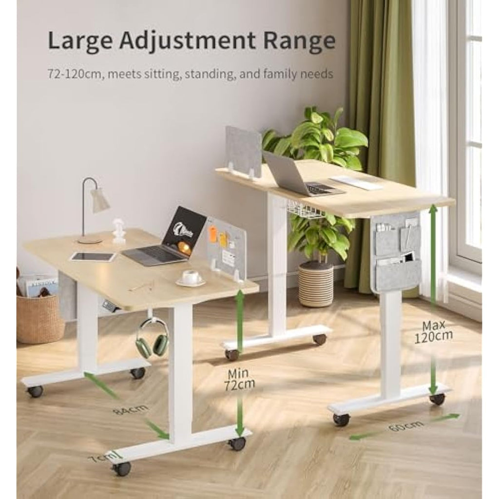 MAIDeSITe Electric Standing Desk – Height Adjustable 100x60cm Table