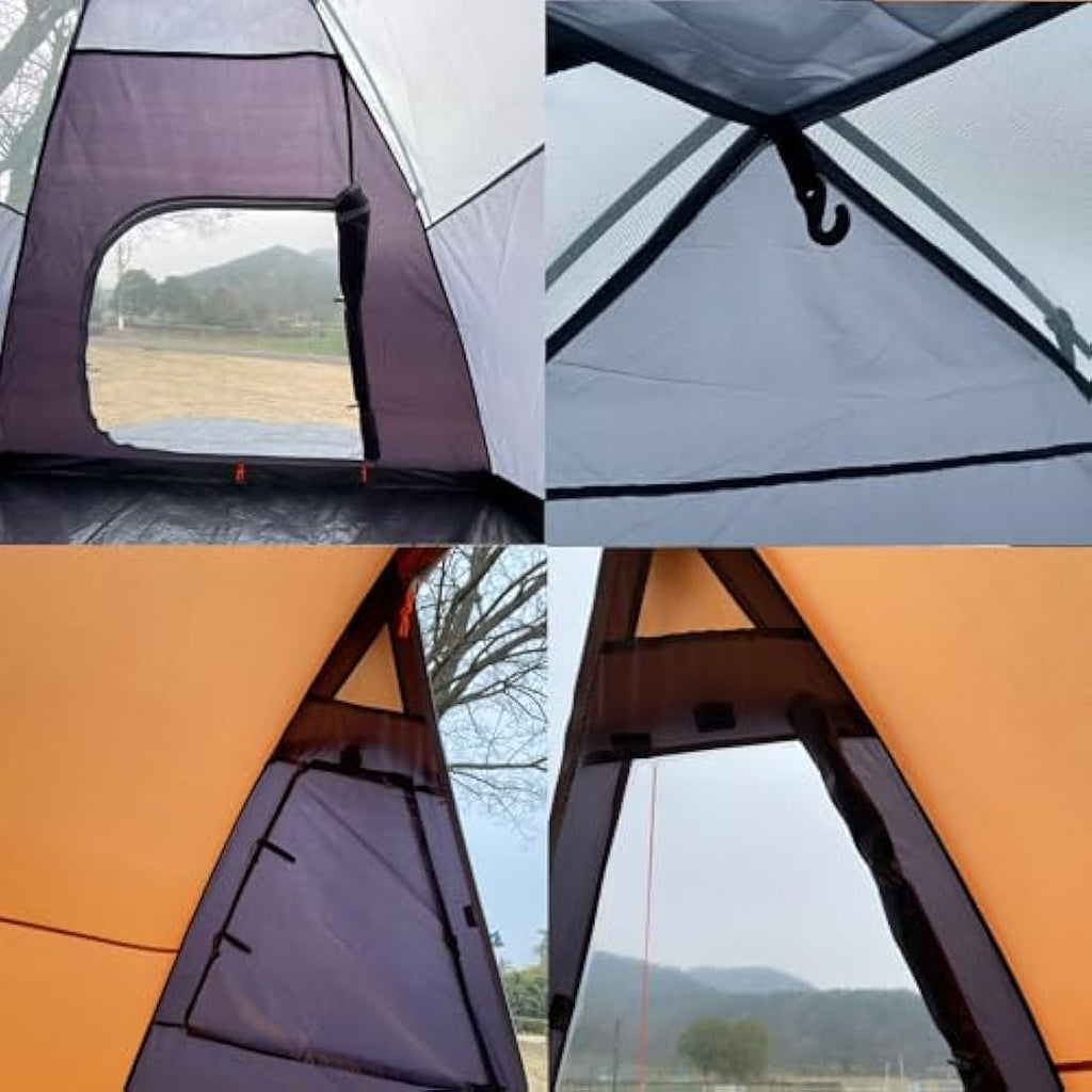 SAFACUS 4-Person Dome Camping Tent | Waterproof Double Layer Family Tent