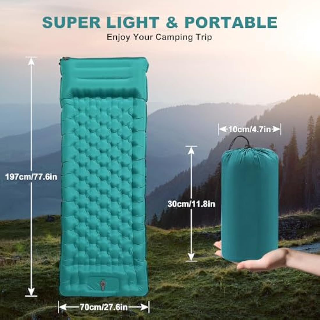 Camping Sleeping Pad | 12cm Thick Inflatable Air Mat