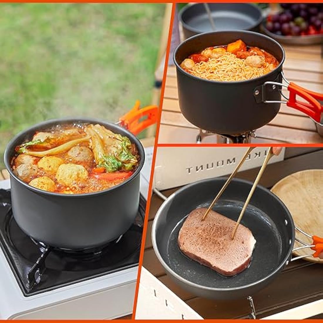 Camping Cookware Set | Anodized Aluminum Non-Stick Pot & Pan