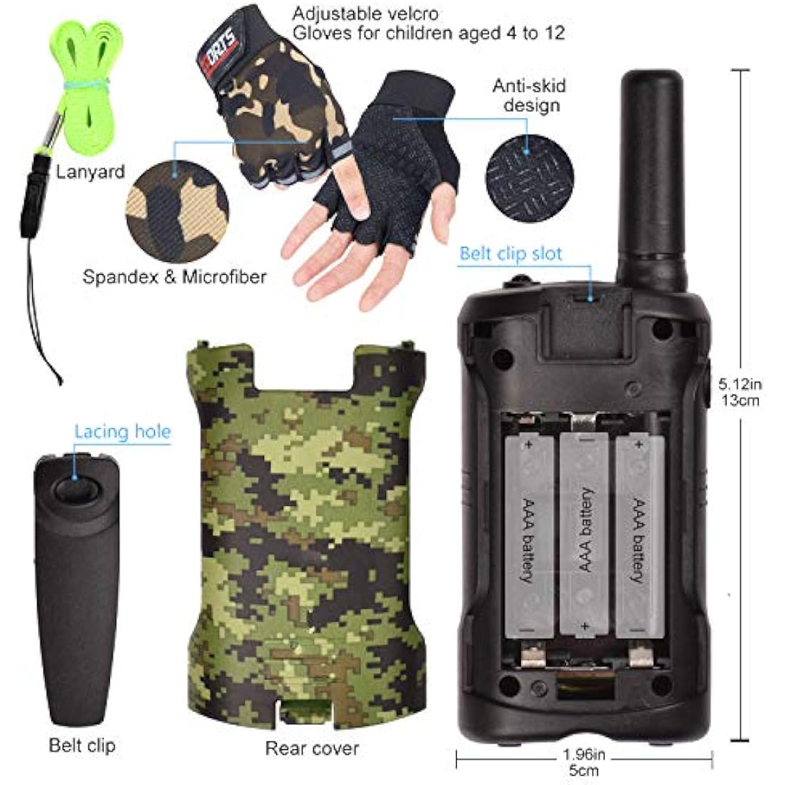 Jolof Store Kids Walkie Talkies – 8 Channel 2-Way Radio for Outdoor Play