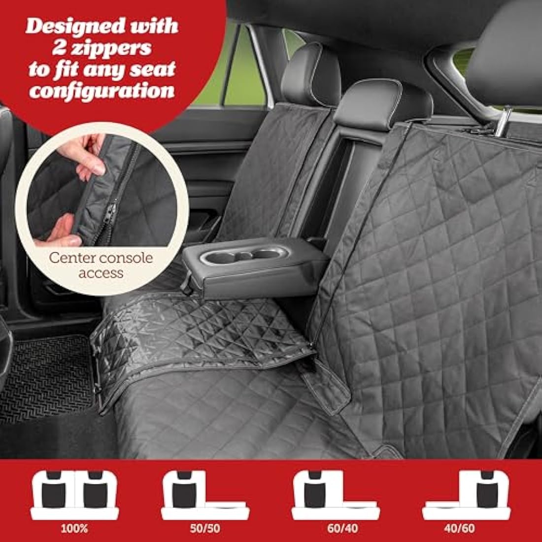 Lusso Gear Dog Car Seat Cover – Waterproof Non-Slip Back Seat Protector
