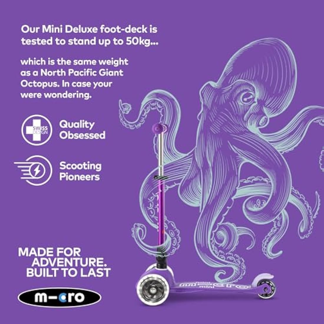 Micro Mini Deluxe LED Foldable Kids Scooter | Light Up Wheels | 2-5 Years