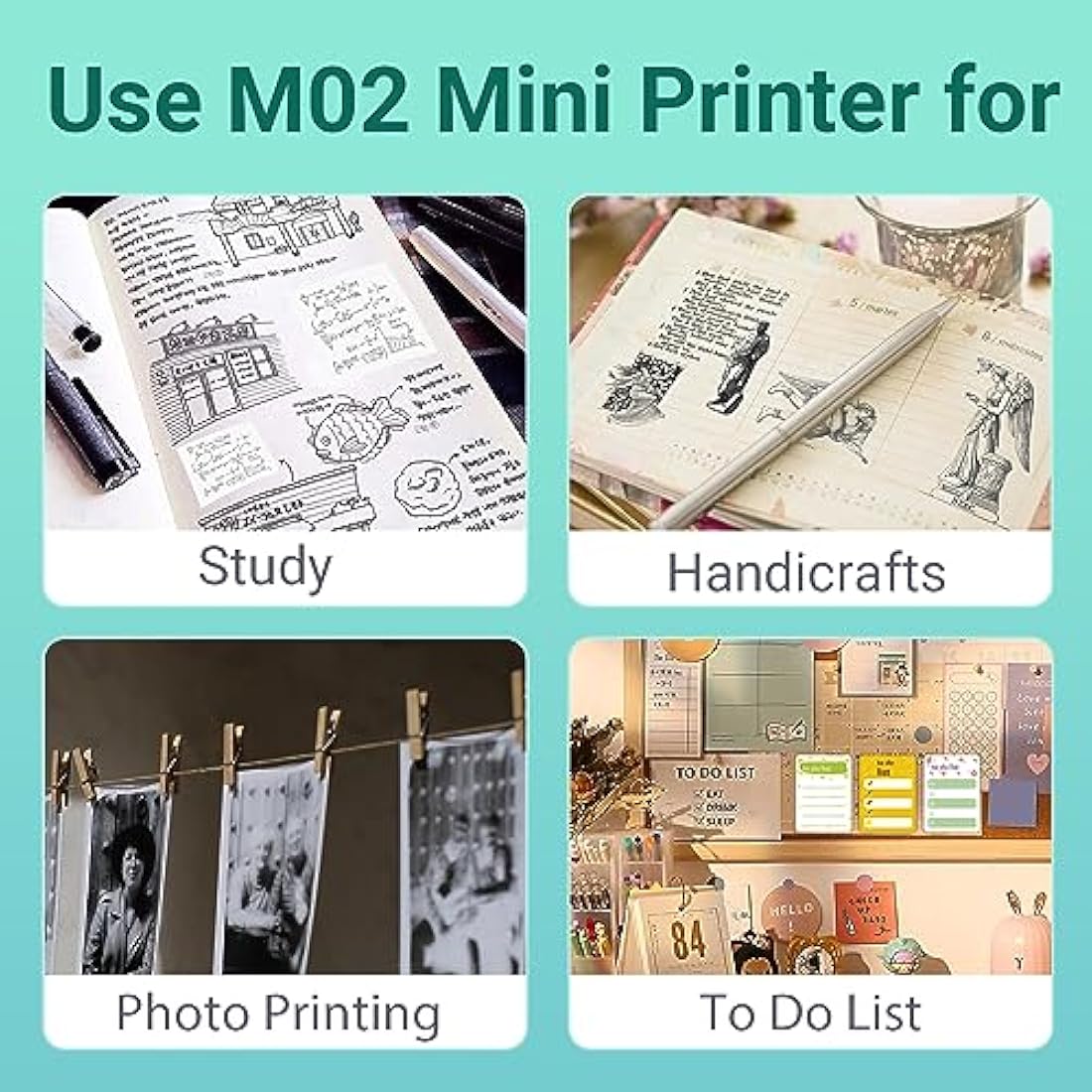 Phomemo M02 Mini Pocket Thermal Printer with 3 Label Rolls – Green