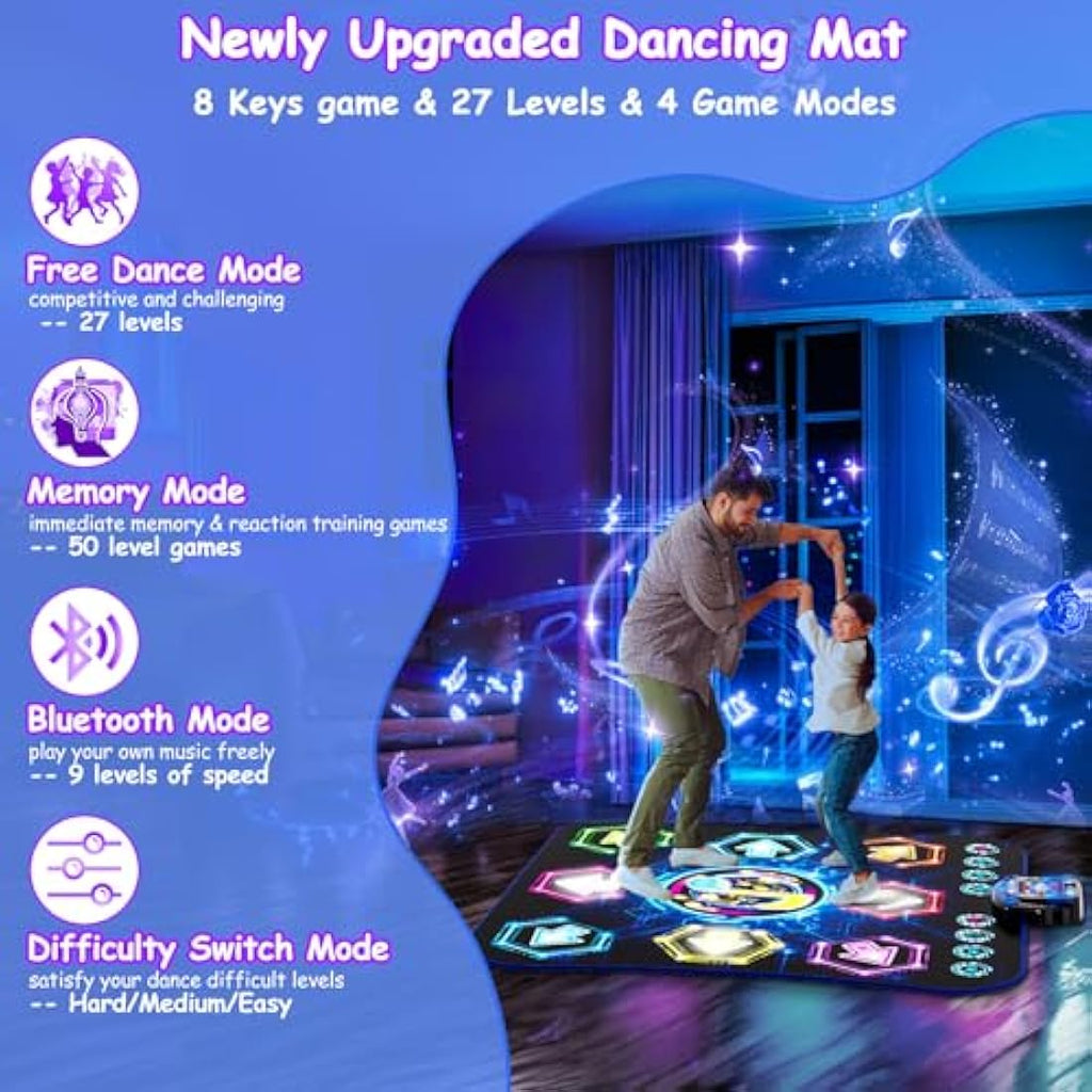 Jolof Store Kids Dance Mat | Bluetooth Light Up Pad with 27 Game Levels
