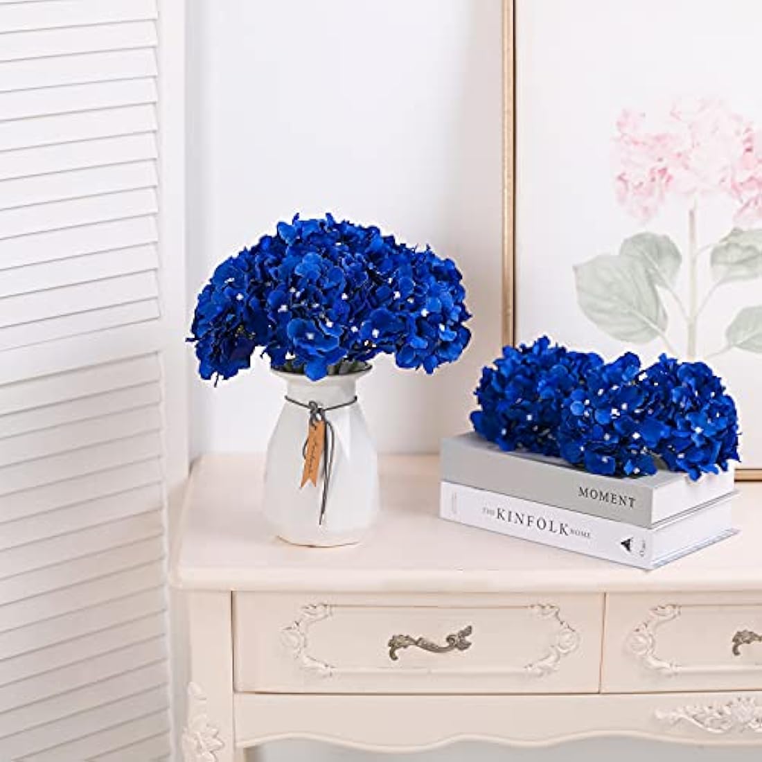 Tifuly 12Pcs Artificial Silk Hydrangeas for Wedding Decor – Royal Blue