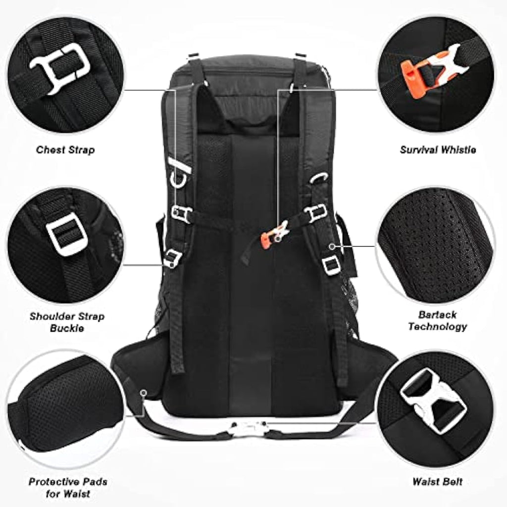HOMIEE 50L Waterproof Hiking Backpack – Lightweight Trekking Rucksack