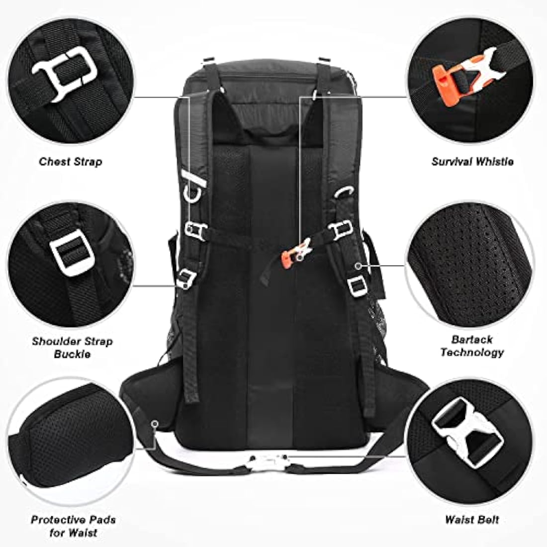 HOMIEE 50L Waterproof Hiking Backpack – Lightweight Trekking Rucksack