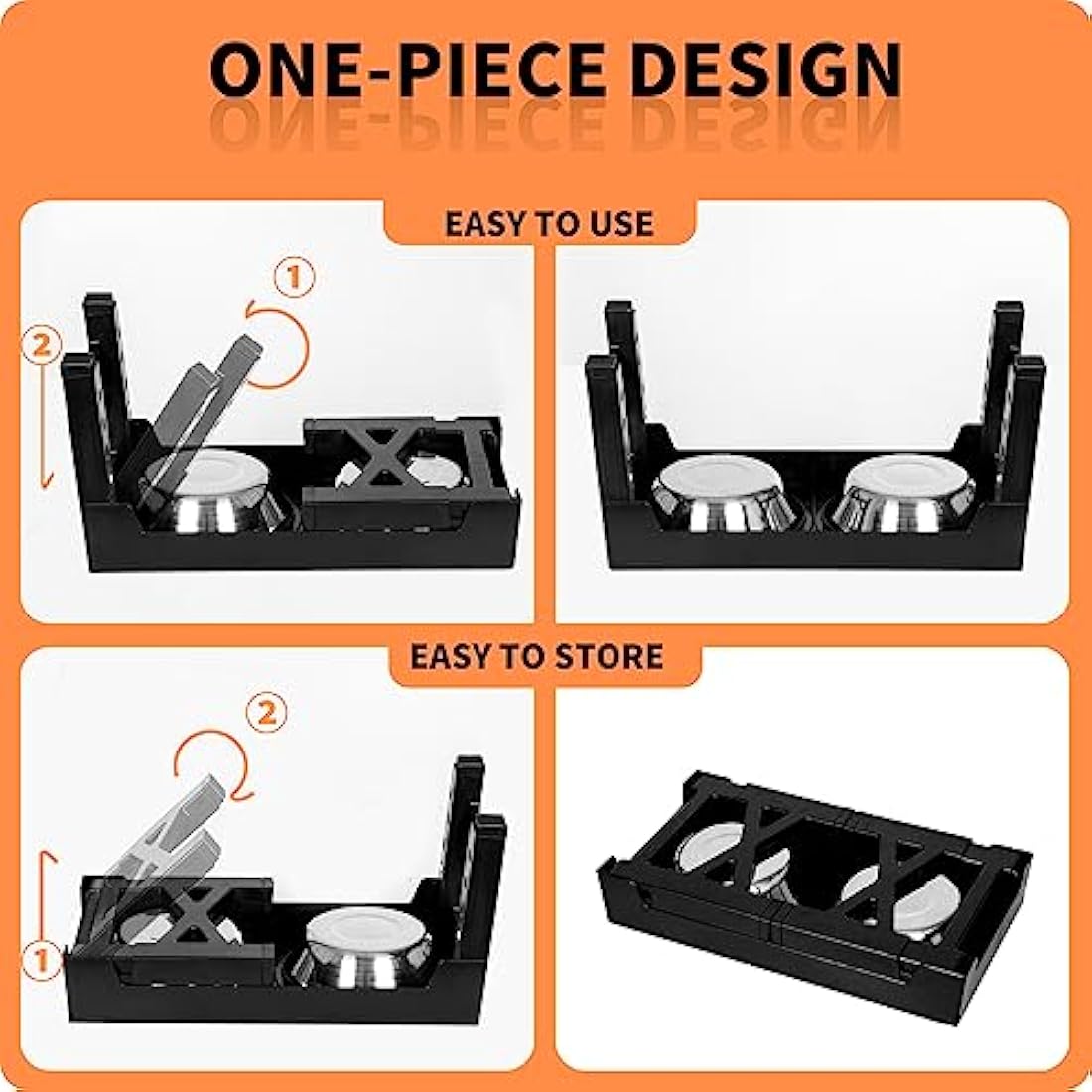 FOREYY Adjustable Elevated Dog Bowls | 5 Heights Raised Stand with Slow Feeder