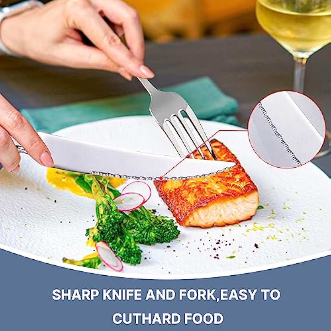 24-Piece Gold Stainless Steel Cutlery Set with Holder