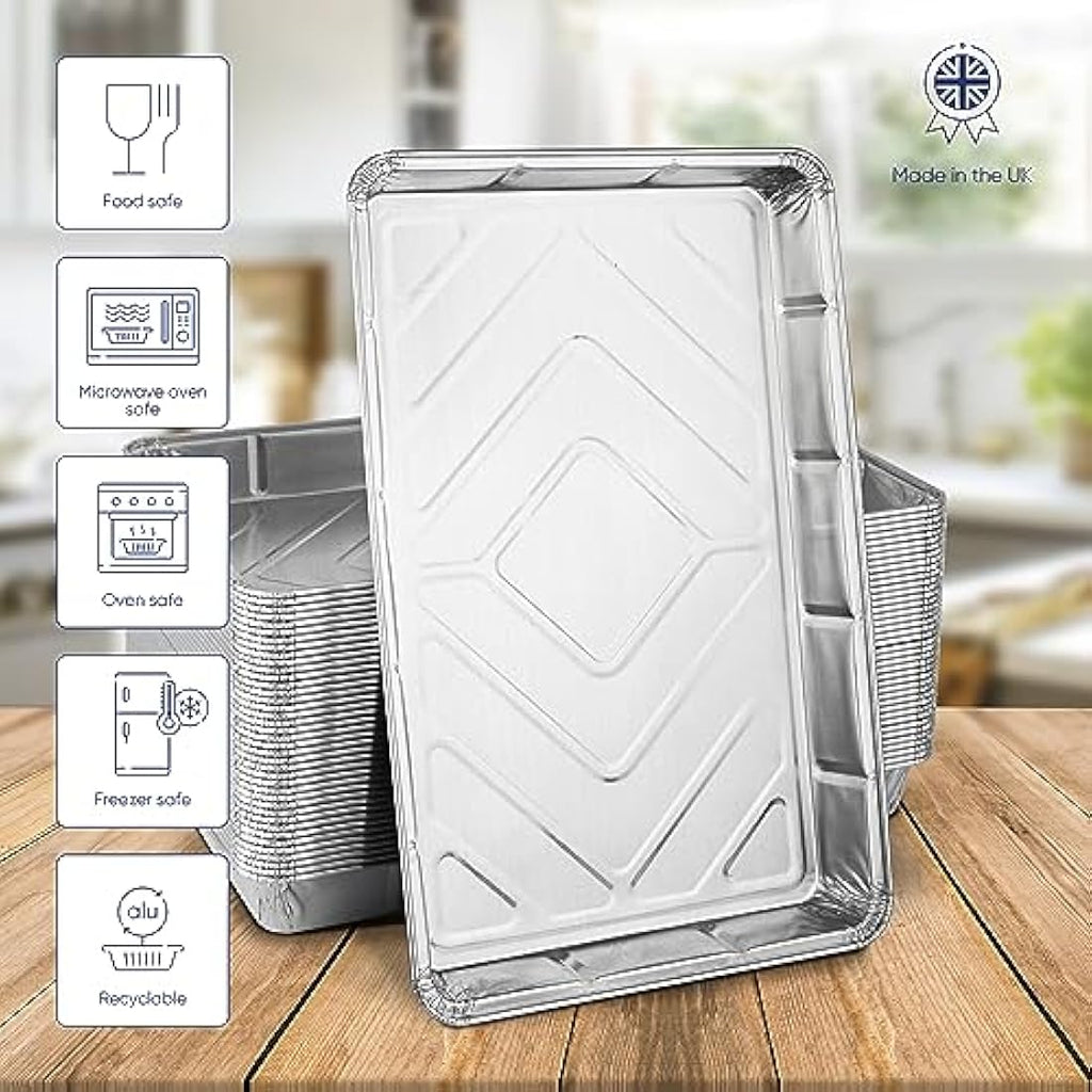 Coppice Aluminium Foil Trays | 32x20x3cm Baking & BBQ Trays | 40 Pack