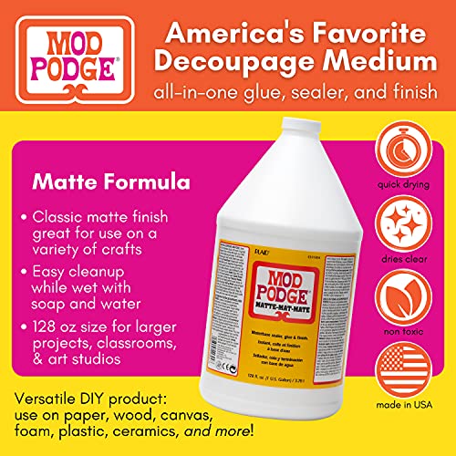 Mod Podge Matte Sealer, Glue and Finish – 3.78L Bottle Decoupage Glue