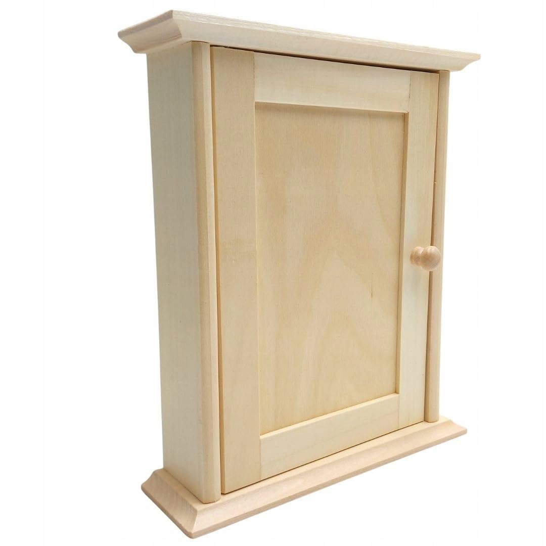 Wooden World - Wooden key cabinet with door key house 6 hooks - image 1