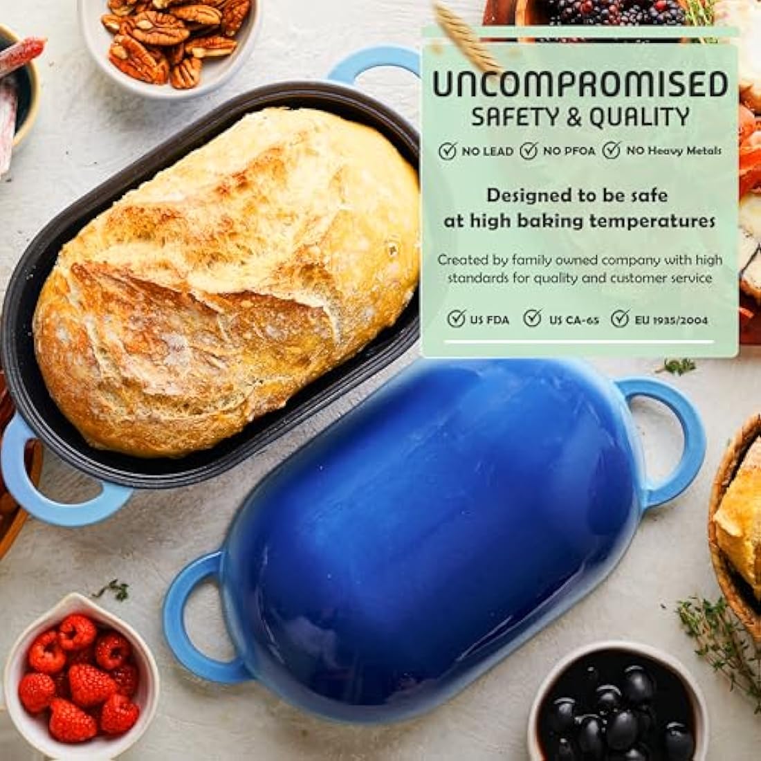 LoafNest Original Cast Iron Dutch Oven for Bread Baking | Enameled
