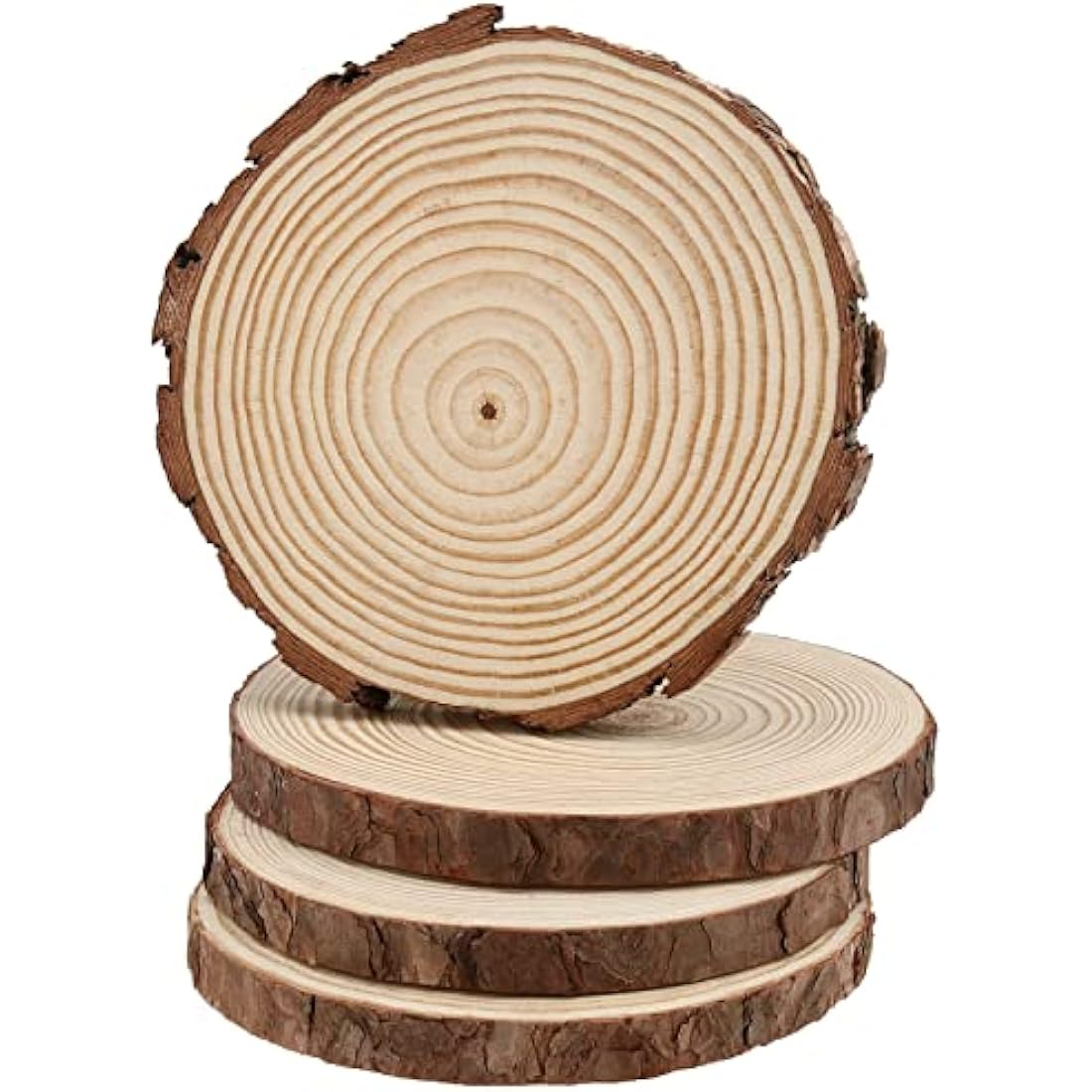 MUKLEI 10 PCS Natural Pine Wood Slices – 18-20cm Unfinished Wood Discs