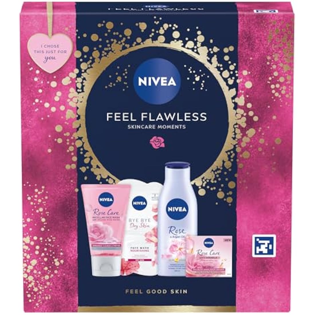 NIVEA Feel Flawless 4-Piece Women's Skincare Gift Set with Body Lotion