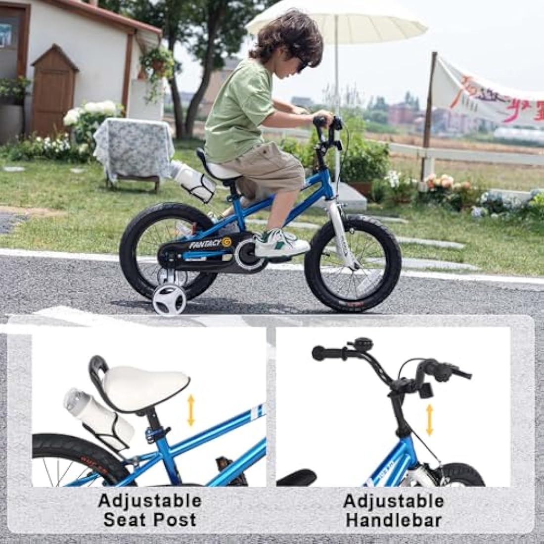 Glerc Fantasy 16 Inch Kids Bike with Stabilisers and Bottle Holder