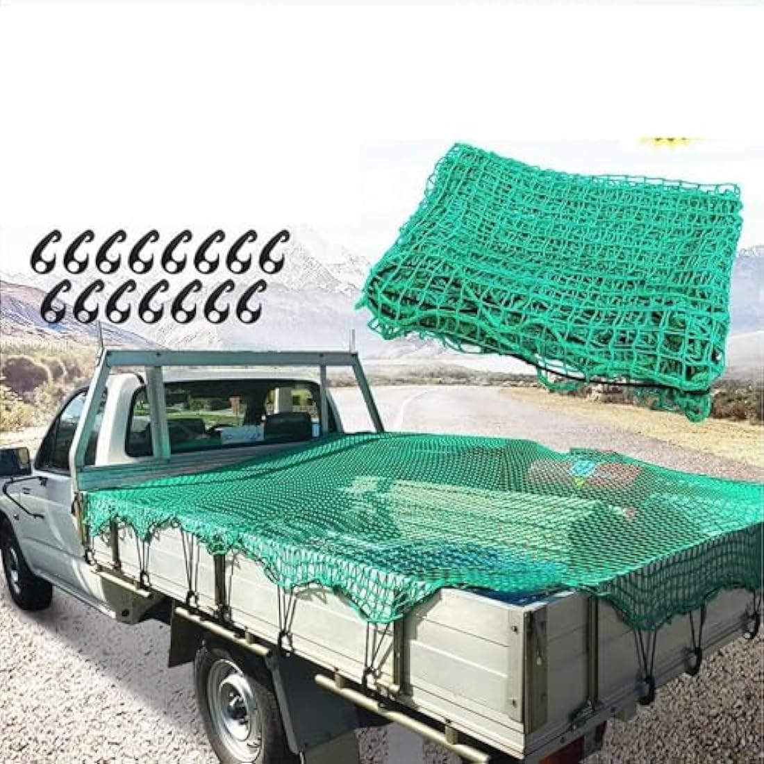Heavy Duty Truck Cargo Net – Green Weather Resistant PP Mesh