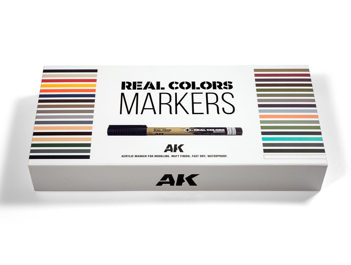 AK Interactive Real Colours Markers - Special Box Set of 34 Pens