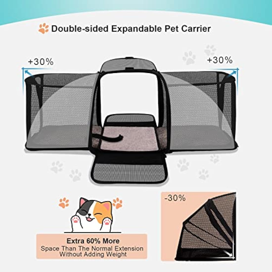 Morpilot Expandable Pet Carrier – Airline Approved Soft Sided Bag, Grey