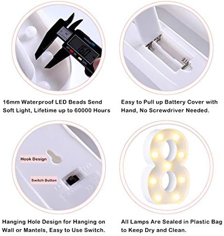 LED Marquee Number 8 Light – Battery Operated Party Decor
