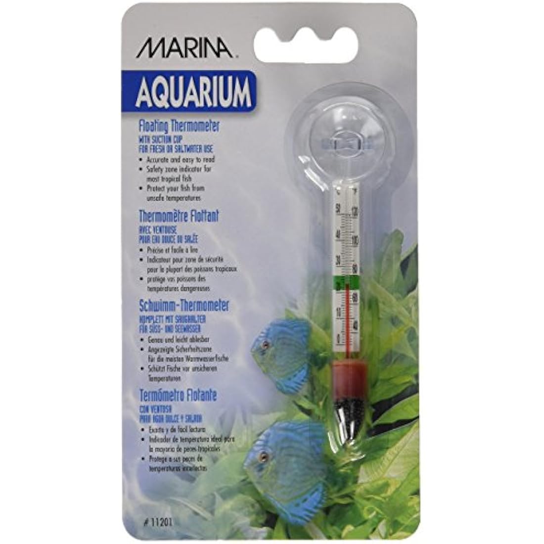 Marina Floating Glass Aquarium Thermometer for Tropical Fish Tanks