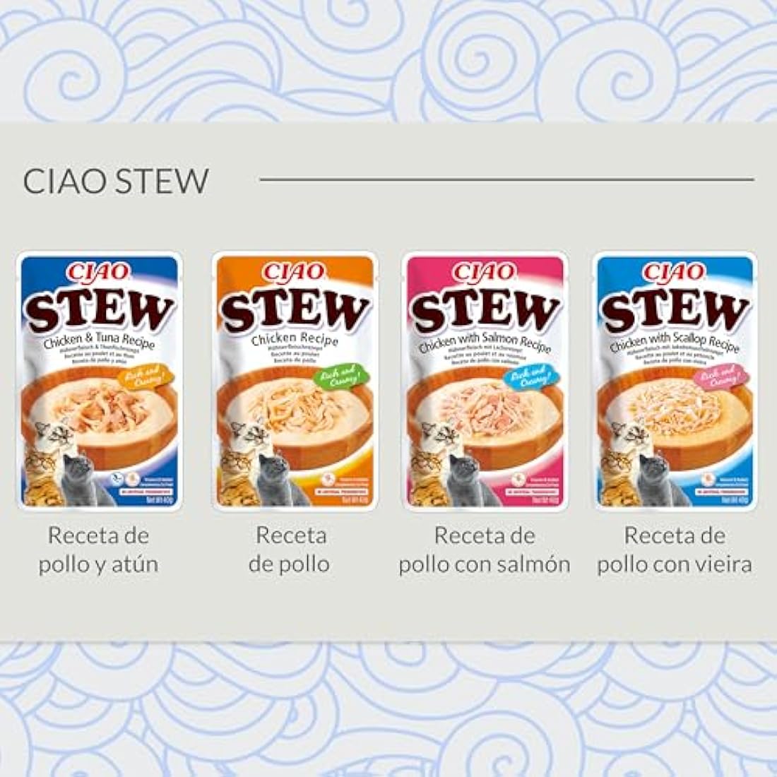 Inaba Churu Stew Grain-Free Wet Cat Food - Chicken & Tuna (12 Pack)
