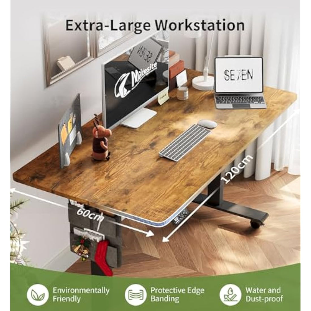 MAIDeSITe Electric Height Adjustable Standing Desk – 120x60cm Carbon Steel