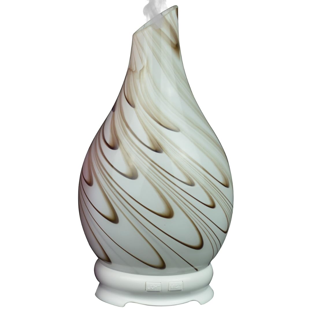 Cello Galaxy Swirl Glass Ultrasonic Diffuser | LED Aroma Humidifier