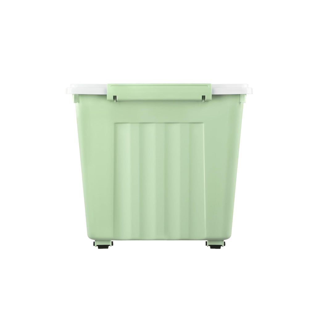 Cetomo 55L Plastic Storage Boxes with Wheels – Stackable 3-Pack, Green