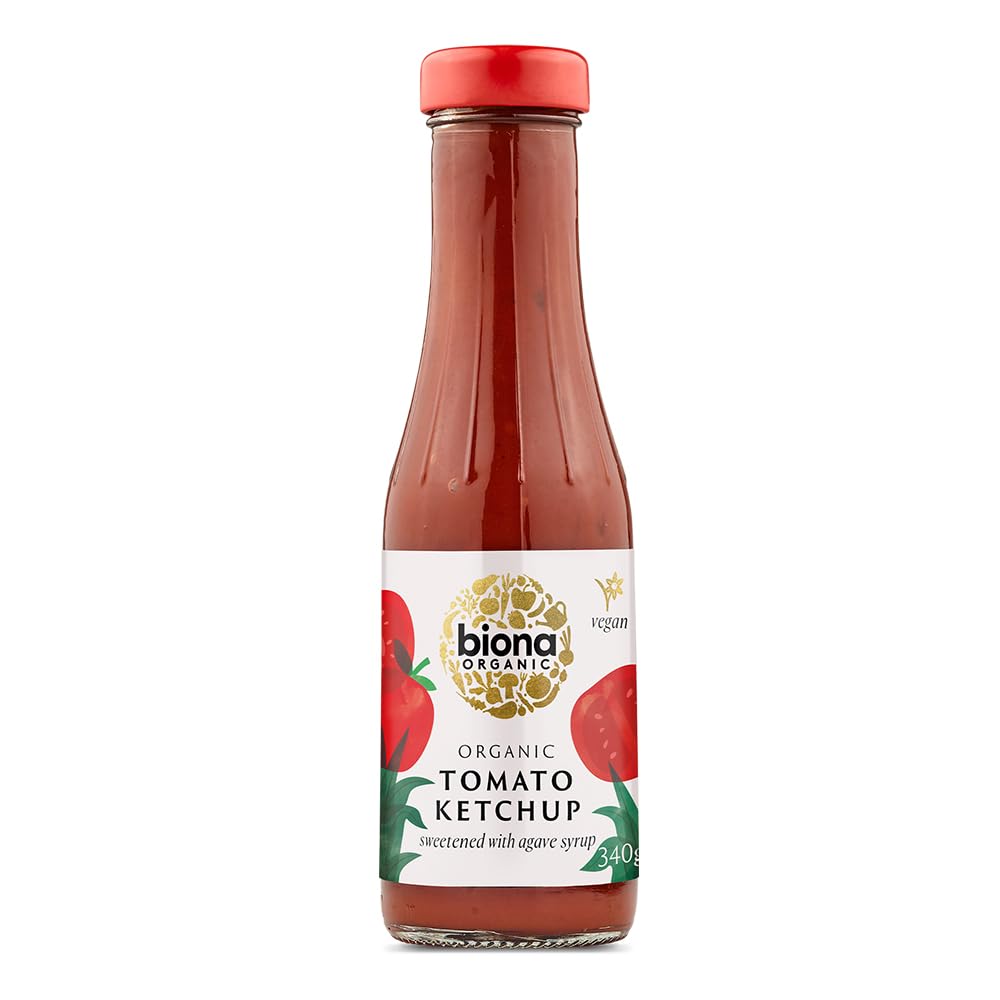Biona Organic Tomato Ketchup – No Added Sugar Vegan Sauce – 340g (Pack of 6)