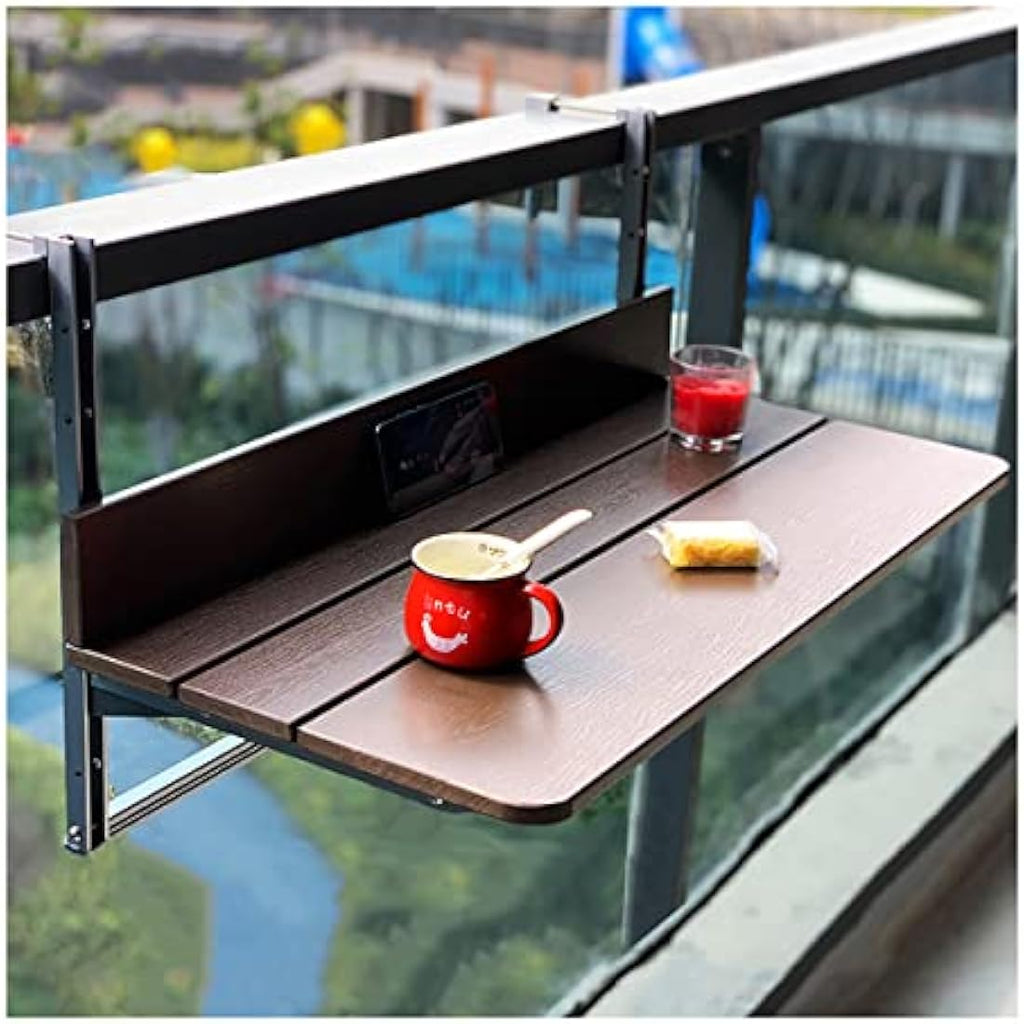 Balcony Hanging Table – Folding Railing Desk, 60x37 cm