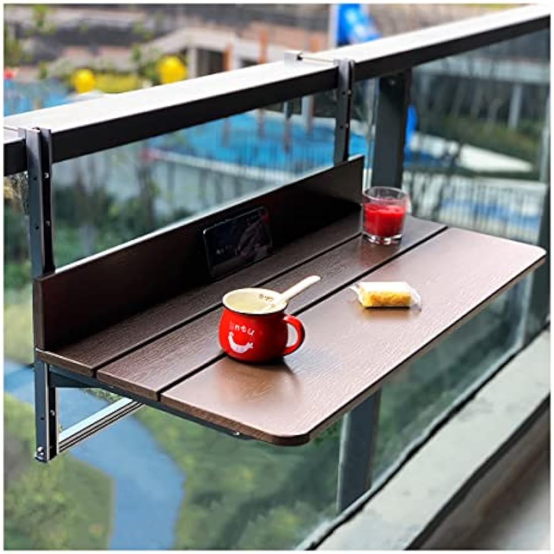 Balcony Hanging Table – Folding Railing Desk, 60x37 cm