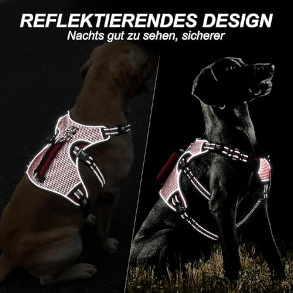 Jolof Store Escape Proof No Pull Dog Harness – Reflective Red Vest, XL