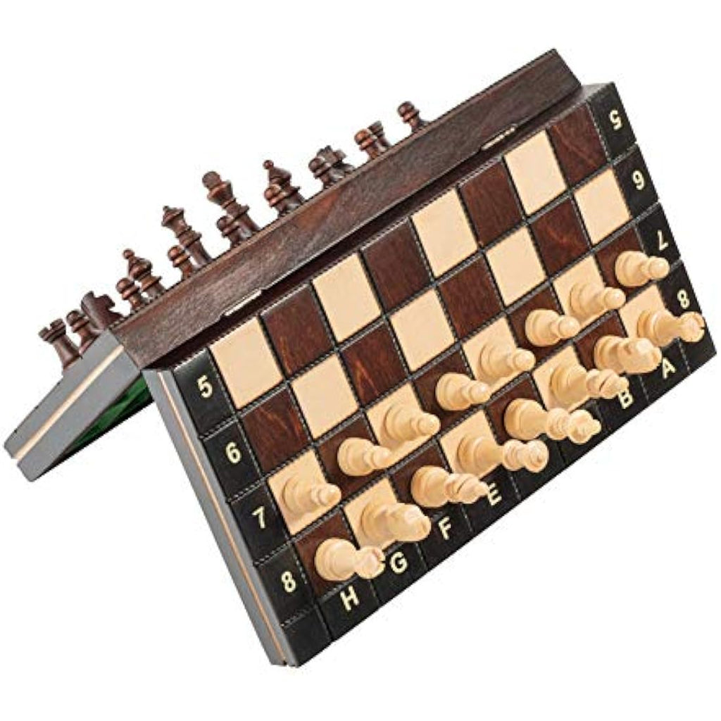 Master of Chess Magnetic Wooden Chess Set – Handcrafted 10in Travel Game
